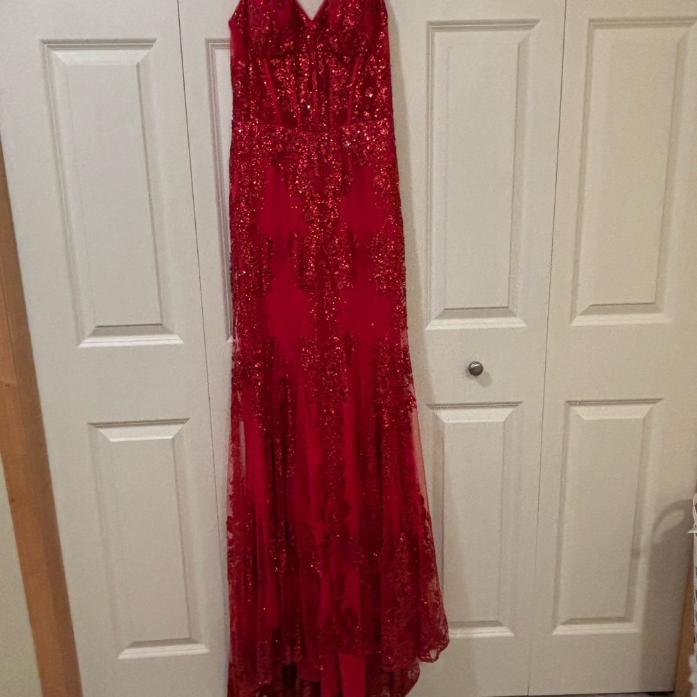 Nina Canacci Vibrant Red Sequin Dress